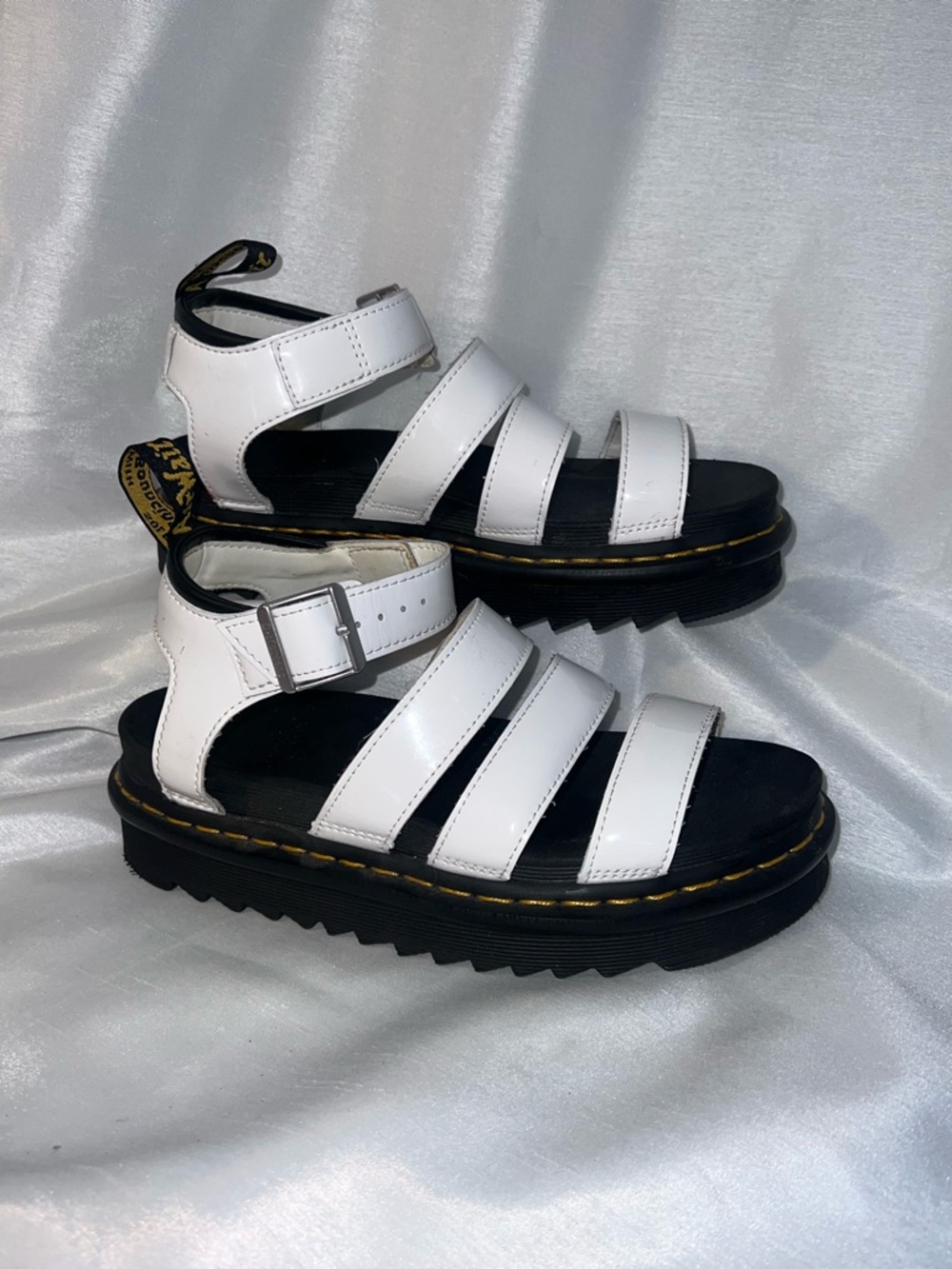 White Strappy Platform Sandals - Women
